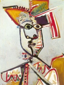 パブロ・ピカソ Painting - フルートの男の胸像 1971 年キュビズム パブロ・ピカソ